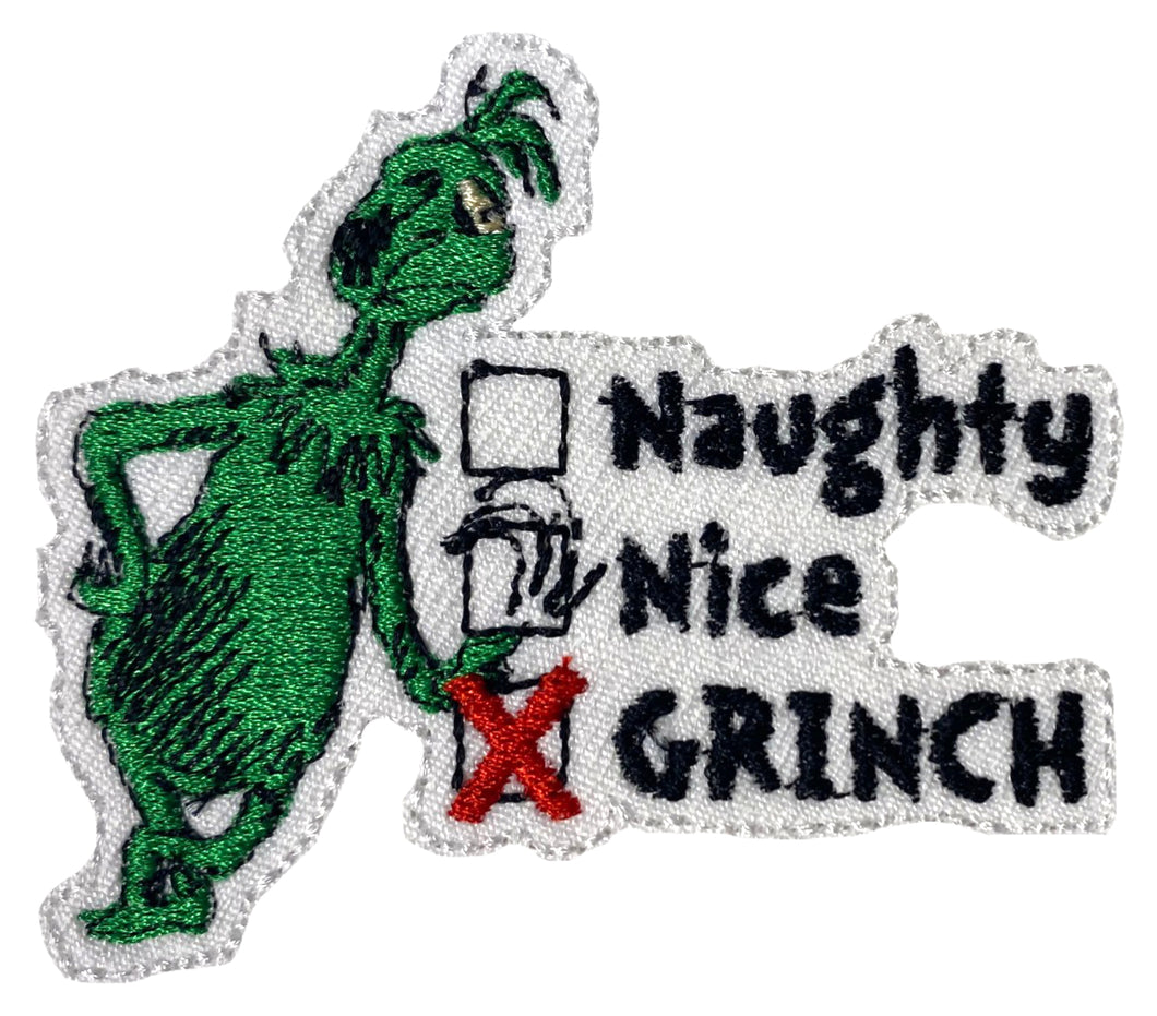 Mr. Grinch Naughty, Nice or Grinch? Patch